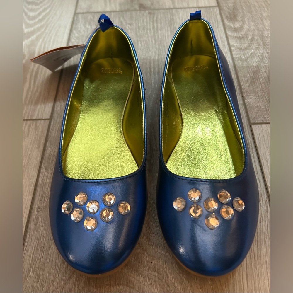 Girls Gymboree Blue Dress Shoes with Gem Accents - Size 3T - NWT